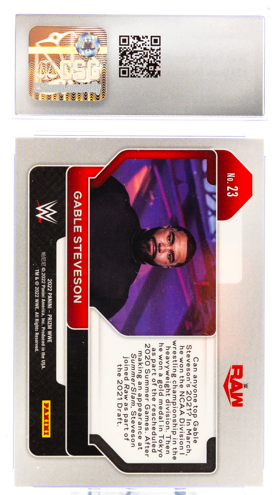 2022 Panini Prizm WWE - Gable Stevenson 23 - CSG CGC 8