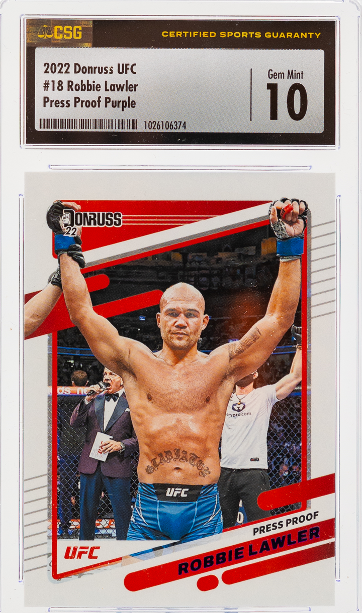 2022 Panini Donruss UFC - Robbie Lawler 18 -  Press Proof Purple - CSG CGC 10