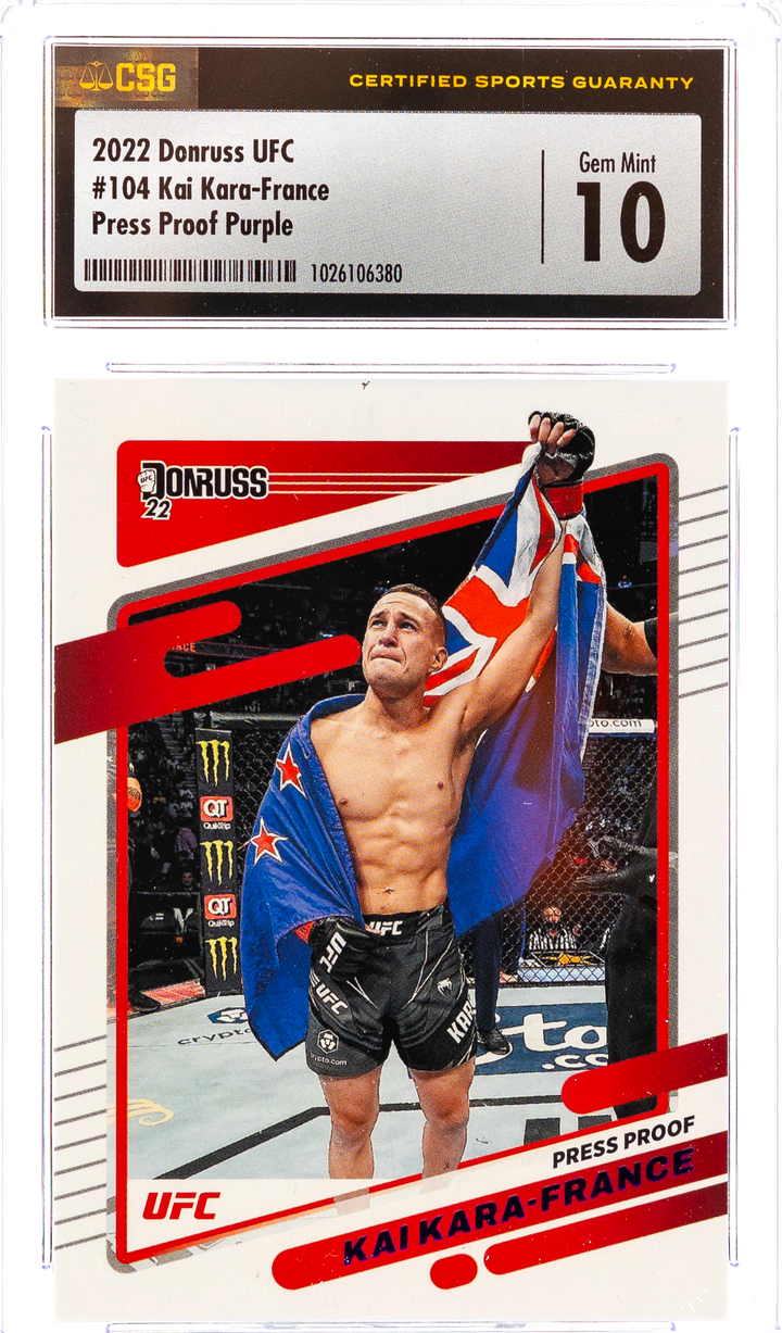 2022 Panini Donruss UFC - Kai Kara-France 104 -  Press Proof Purple - CSG CGC 10