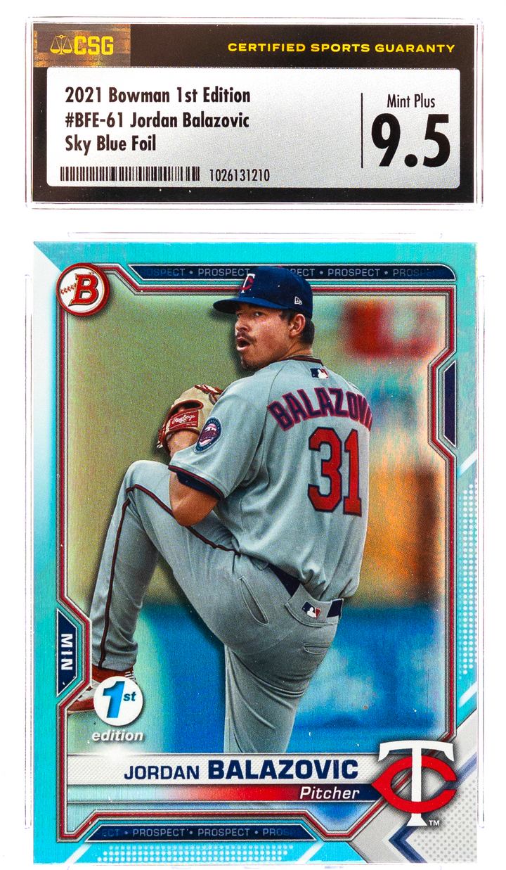 2021 Bowman 1st Edition - Jordan Balazovic BFE-61 - Sky Blue Foil - CSG CGC 9.5