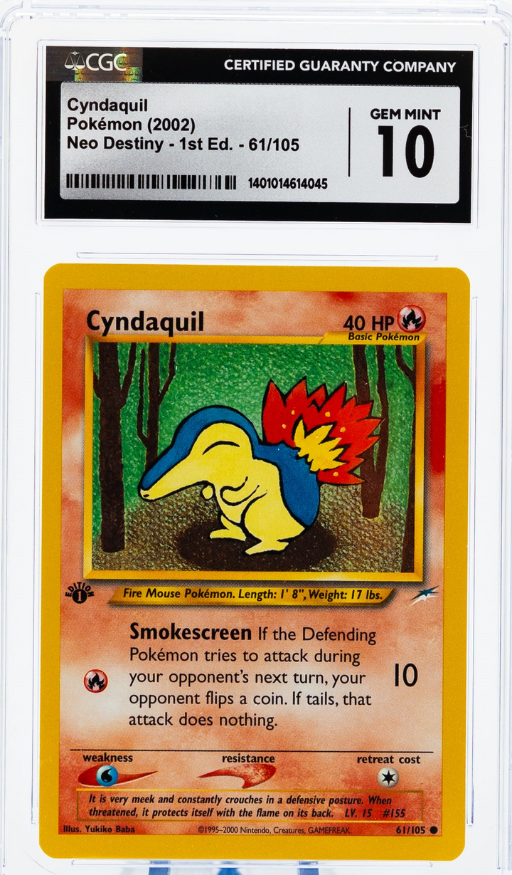 Cyndaquil 61/105 Neo Destiny 1st Edition - 2002 Pokemon - CGC 10