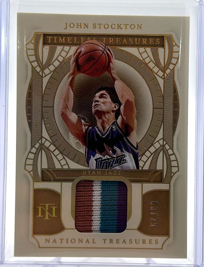 2020-21 Panini National Treasures - John Stockton TTM-JST - Patch /25