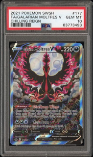 Galarian Moltres V 177/198 Chilling Reign - 2021 Pokemon - PSA 10
