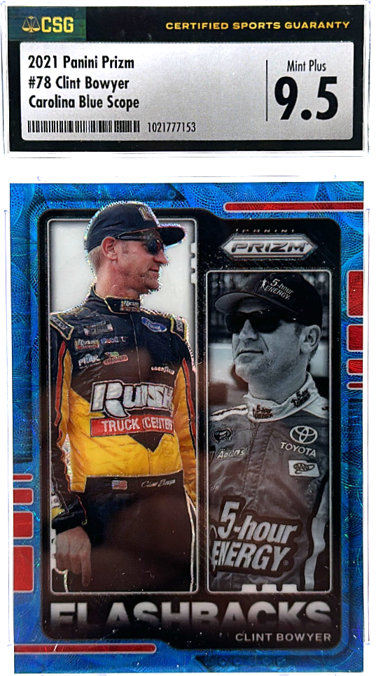 2021 Panini Prizm - Clint Bowyer 78 - Carolina Blue Scope /99 - CSG CGC 9.5