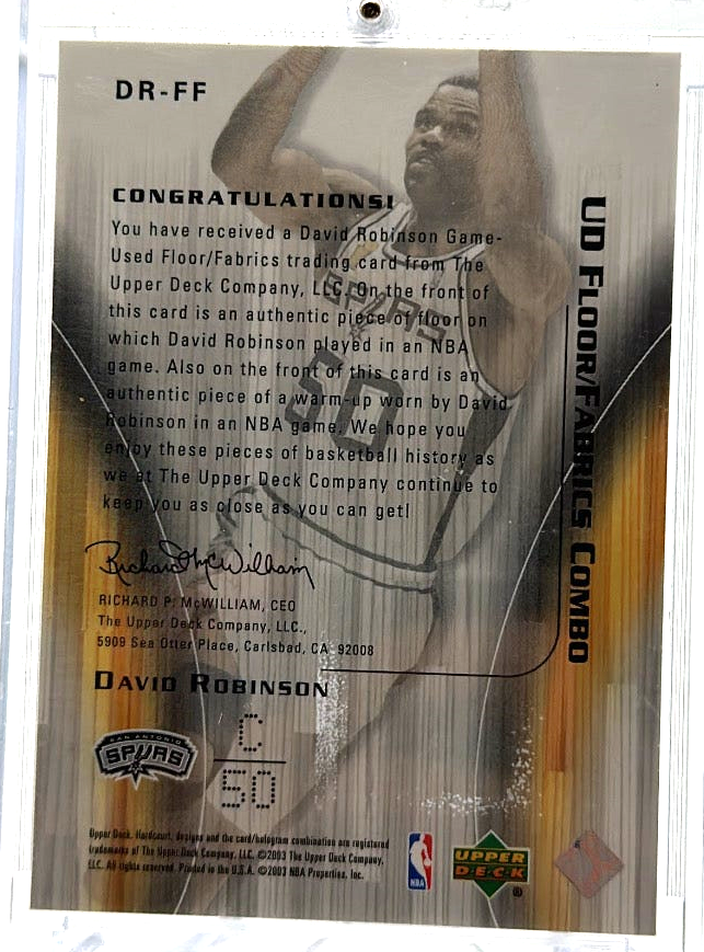 2003-04 Upper Deck Hardcourt - David Robinson DR-FF - UD Floor / Fabrics Combo