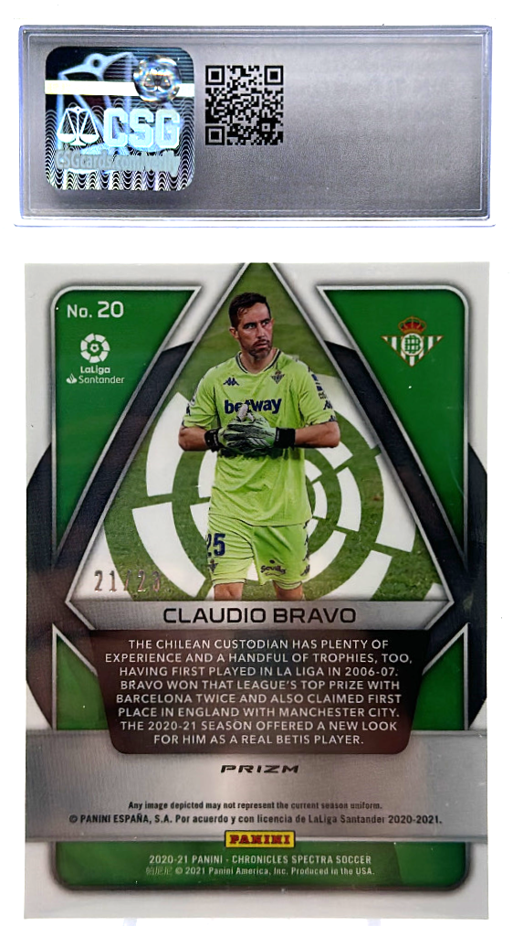 2020-21 Panini Chronicles Spectra La Liga - Claudio Bravo 20 - Orange Ice /23 - CSG CGC 9.5