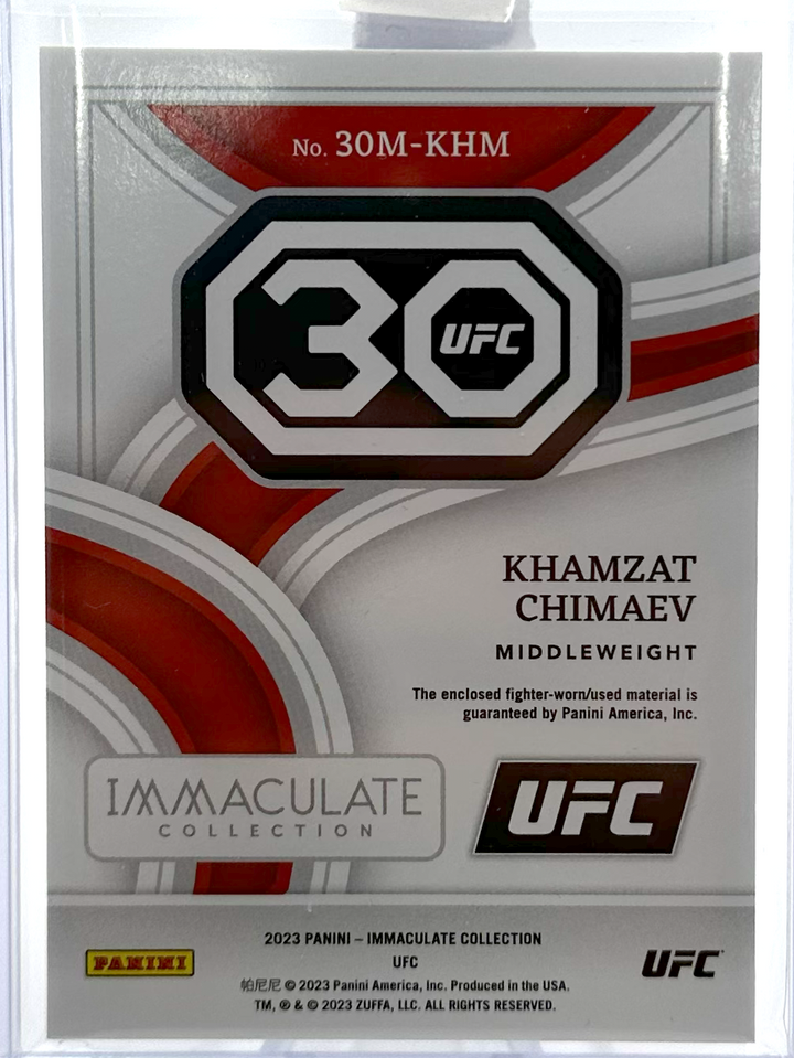 2023 Panini Immaculate UFC - Khamzat Chimaev 30M-KHM - 30th mem /30