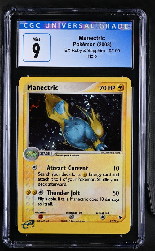 Manectric 9/109 EX Ruby & Sapphire - 2003 Pokemon - CGC 9