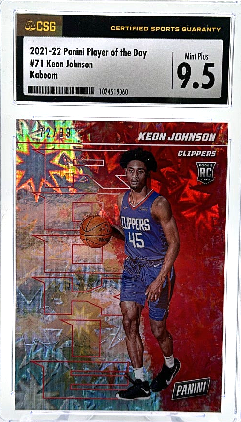 2021-22 Panini Player of the Day - Keon Johnson 71 - Kaboom /99 - CSG CGC 9.5