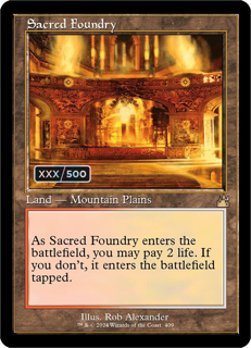 Sacred Foundry (Retro Frame) (Serial Numbered) - Ravnica Remastered (RVR)