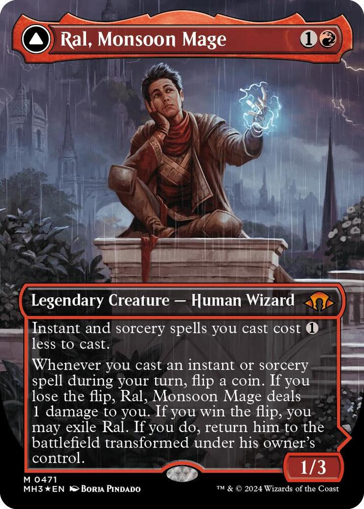 Ral, Monsoon Mage (Borderless) (Textured Foil) - Modern Horizons 3 (MH3)