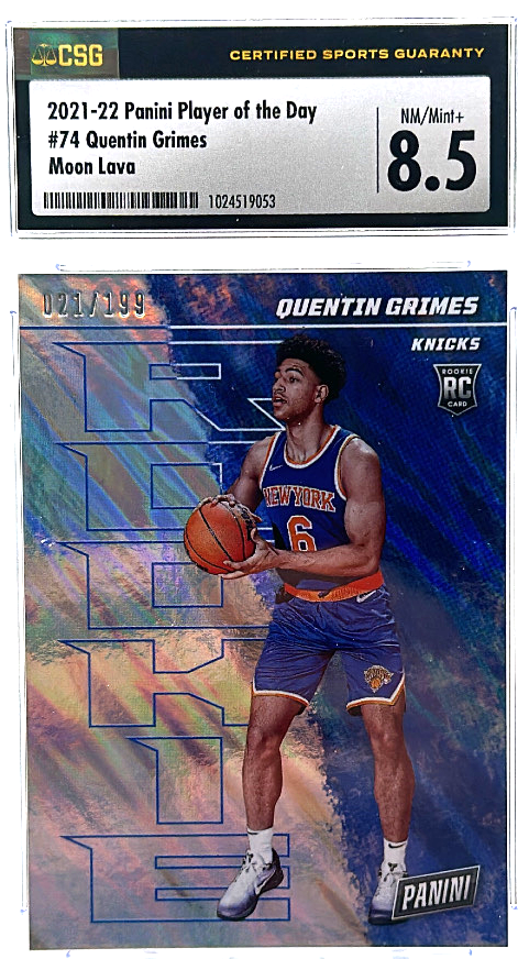 2021-22 Panini Player of the Day - Quentin Grimes 74 - Moon Lava /199 - CSG CGC 8.5