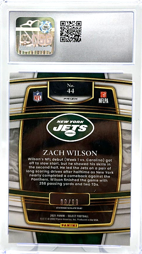 2021 Panini Select - Zach Wilson 44 - Red / 99 - CSG 9