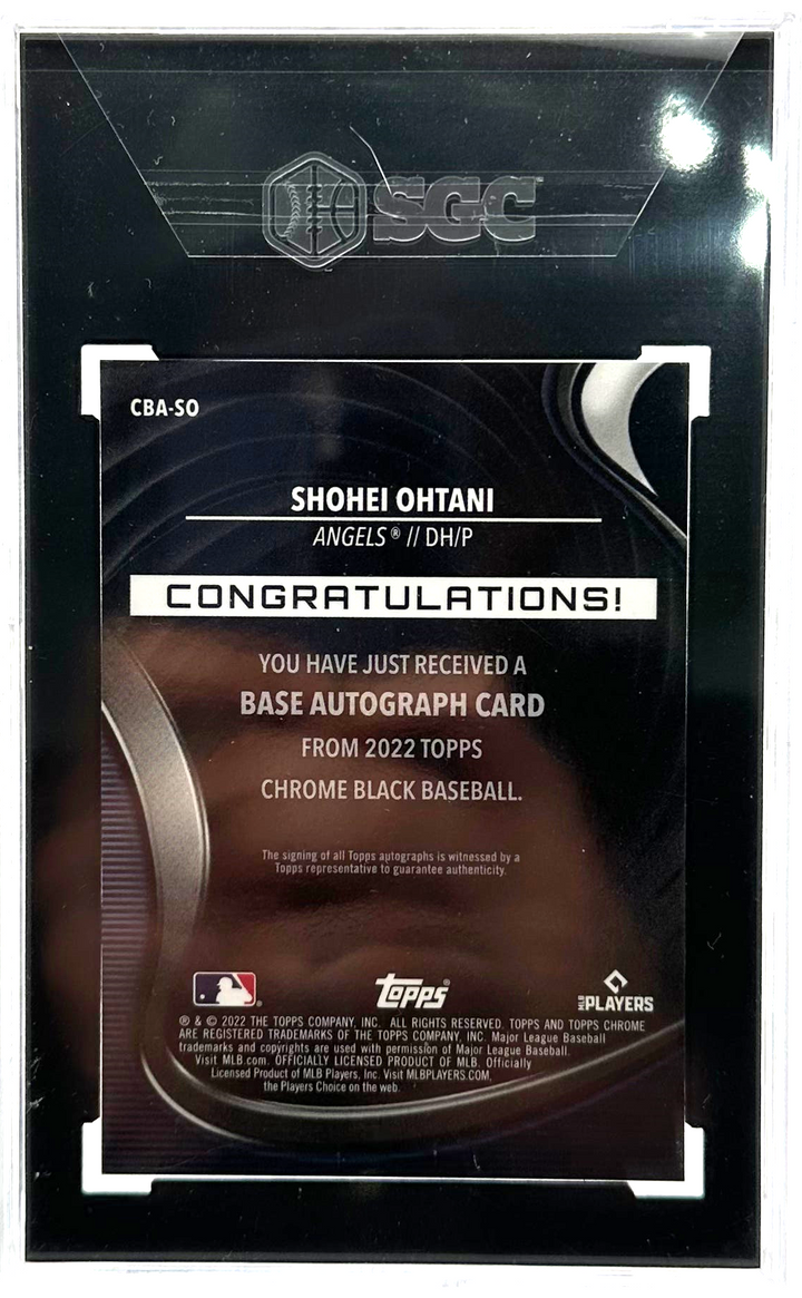 2022 Topps Chrome Black Baseball - Shohei Ohtani CBA-SO - Gold Auto /50 - SGC 9.5 / 10