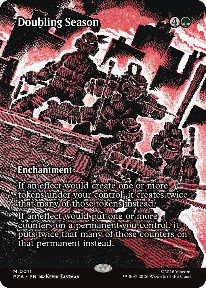 Doubling Season (Borderless) - Teenage Mutant Ninja Turtles Source Material (PZA)