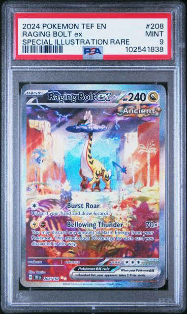 Raging Bolt EX 208/162 - Temporal Forces - 2024 Pokemon - PSA 9
