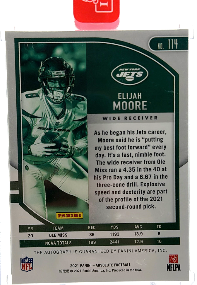 2021 Panini Absolute Football - Elijah Moore 114 - Auto /5