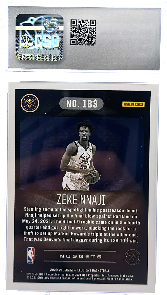 2020 Panini Illusions - Zeke Nnaji 183 - Black /49 - CSG CGC 10