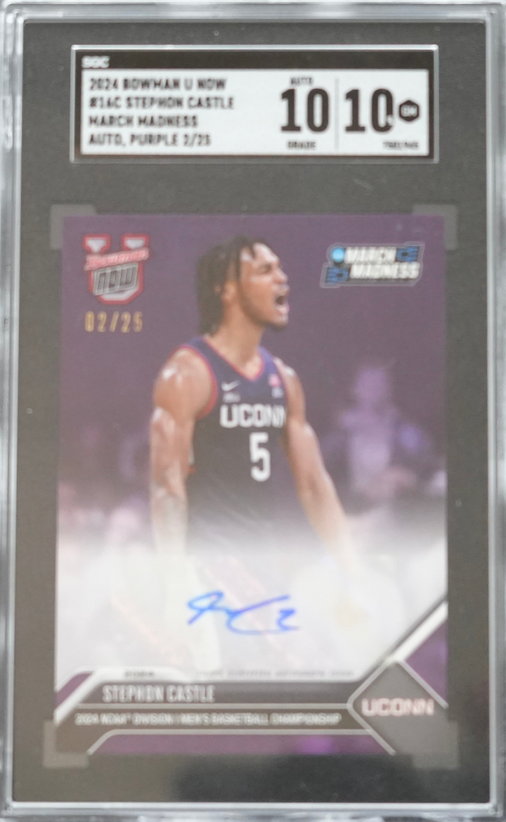 2024 Bowman U NOW - Stephon Castle 16A - March Madness Purple /25 - SGC 10 / 10