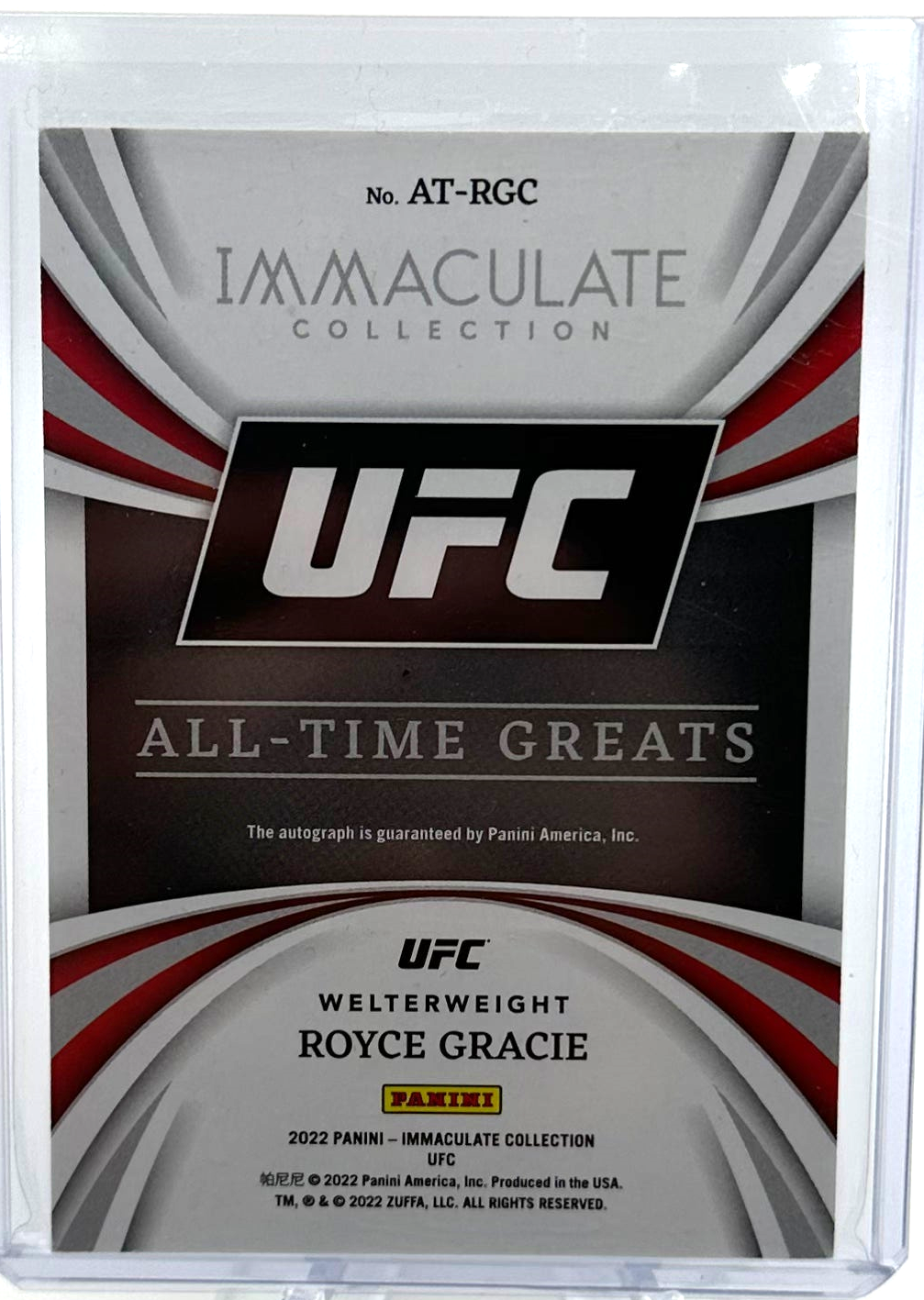 2022 Panini Immaculate UFC - Royce Gracie AT-RGC - All Time Greats /99