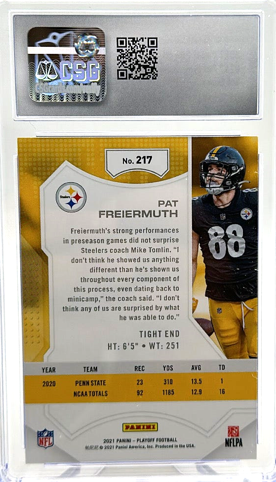 2021 Panini Playoff - Pat Freiermuth 217 - 3rd Down /35 - CSG CGC 10