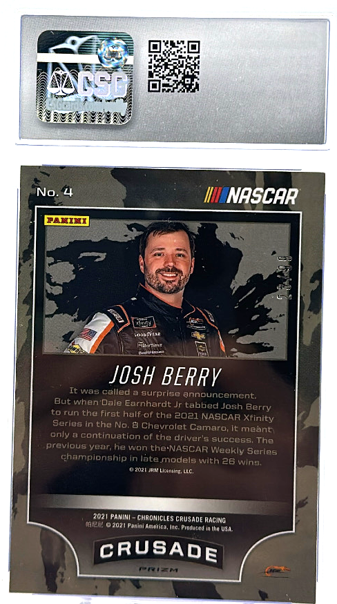 2020 Panini Chronicles Nascar - Josh Berry 4 - Red /99 - CSG CGC 9