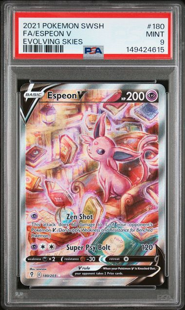 Espeon V 180/203 - Evolving Skies - 2021 Pokemon - PSA 9