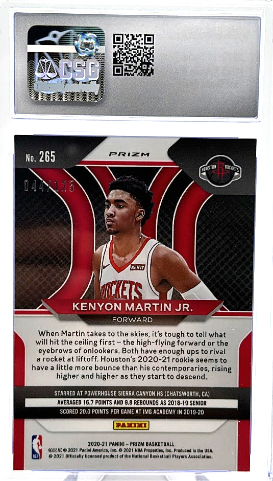 2020-21 Panini Prizm - Kenyon Martin Jr. 265 - Fast Break Red /125 - CSG CGC 9.5