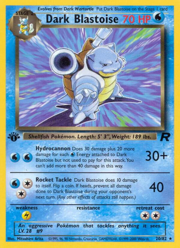 Dark Blastoise 20/82 - 1st Edition - Team Rocket (TR)