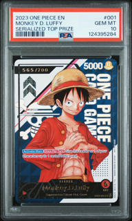 Monkey.D.Luffy - ST01-001 -Serialized Top Prize 565/700 - 2023 One Piece - PSA 10