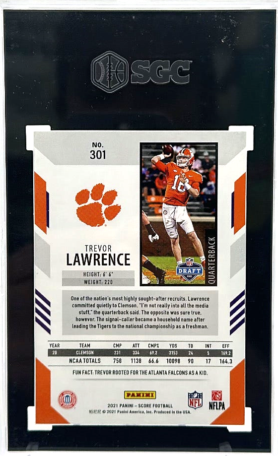 2021 Panini Score - Trevor Lawrence 301 - Dynamics Lenticular SP - SGC 9