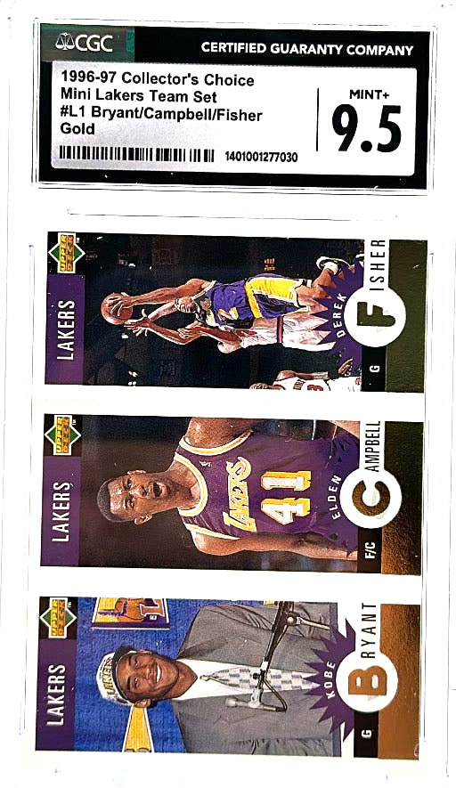 1996-97 Upper Deck Collectors Choice - Bryant / Campbell / Fisher L1 - Mini Lakers Team Set - CGC 9.5