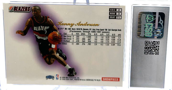 1997-98 Fleer Flair Showcase - Kenny Anderson 71 - Row 3 - CSG CGC 9.5