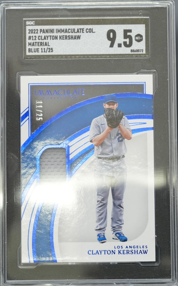 2022 Panini Immaculate Collection - Clayton Kershaw 12 - Blue Material /25 - SGC 9.5