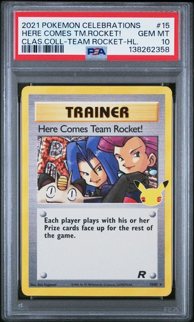 Here Comes Team Rocket 15/82 - Celebrations - 2021 Pokemon -  PSA 10