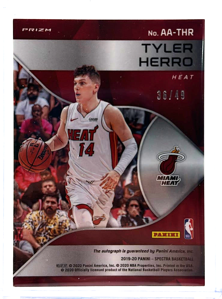 2019-20 Panini Spectra Basketball - Tyler Herro AA-THR - Spectra Auto /49