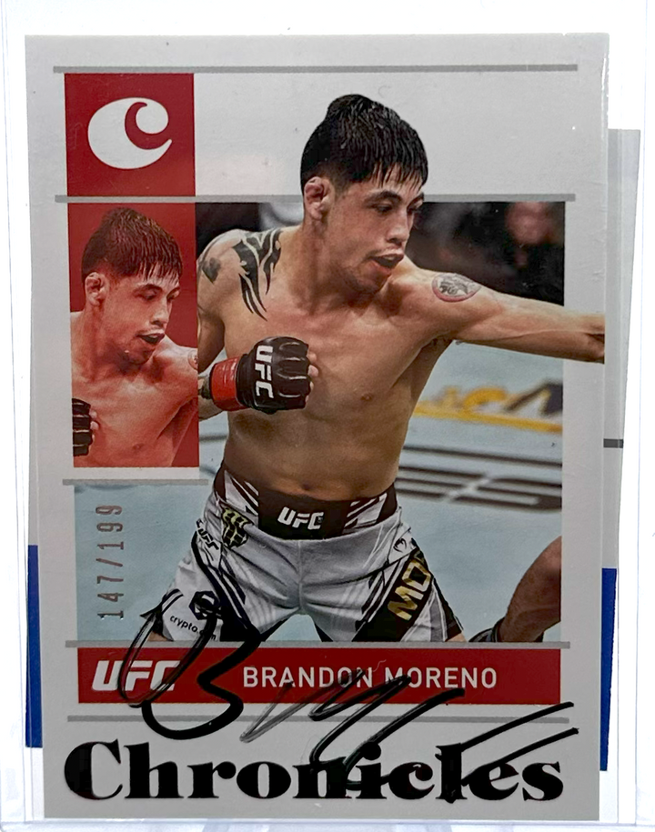 2022 Panini Chronicles UFC - Brandon Moreno 69 - Red /199 On card auto PSA/DNA