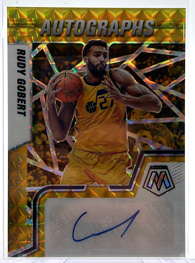 2021-22 Panini Mosaic Basketball - Rudy Gobert AM-RGG - Gold Mosaic Autographs