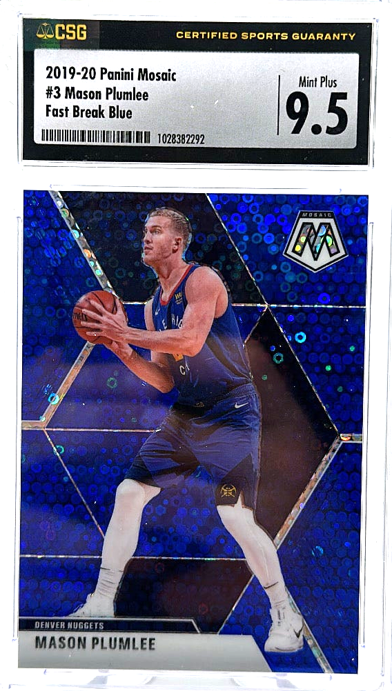 2019-20 Panini Mosaic - Mason Plumlee 3 - Fast Break Blue /85 - CSG CGC 9.5