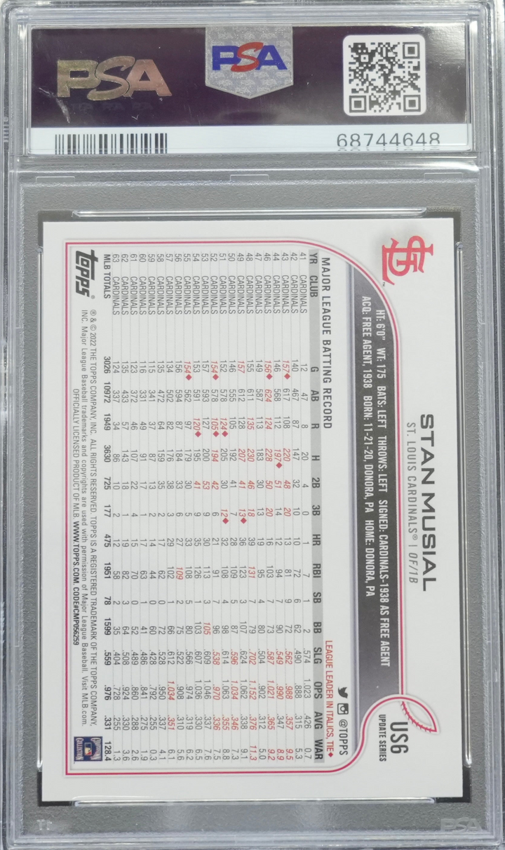 2022 Topps Update - Stan Musial US6 - SP - PSA 10