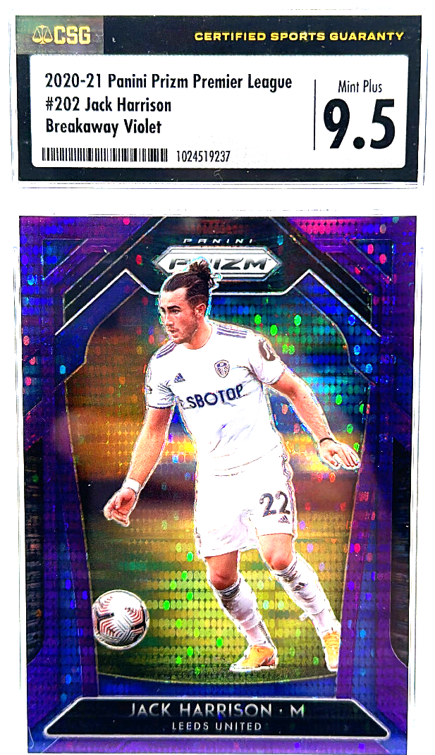 2020-21 Panini Prizm Premier League - Jack Harrison 202 - Breakaway Violet /99 - CSG CGC 9.5