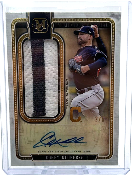 2018 Topps Museum Collection Baseball - Corey Kluber JPA-CKL - Momentous Material Jumbo Patch Autograph /5