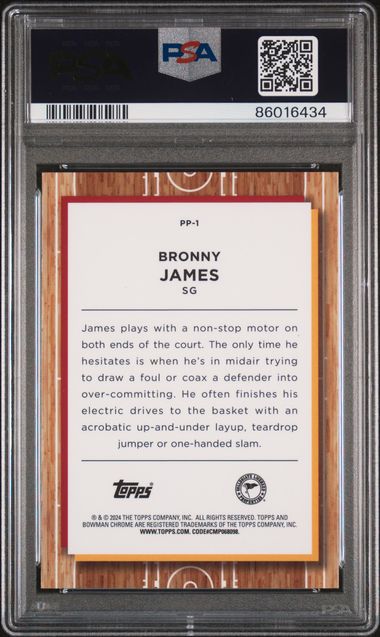 2023 Bowman U Chrome - Bronny James PP1 - Prodigal Playmakers - PSA 10