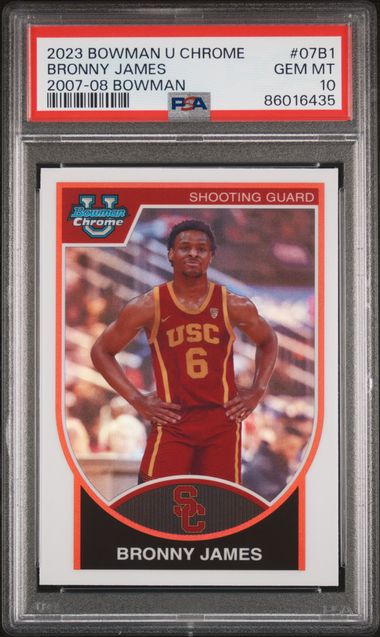 2023 Bowman U Chrome - Bronny James 07B1 - 2007-08 Bowman - PSA 10