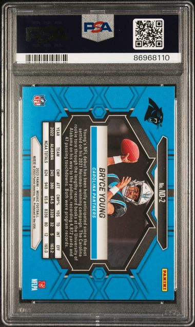 2023 Panini Mosaic - Bryce Young ND-2 - NFL Debut - PSA 9