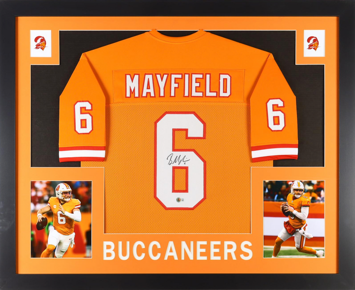 Baker Mayfield Autographed Signed Custom Framed Jersey Display (Beckett)