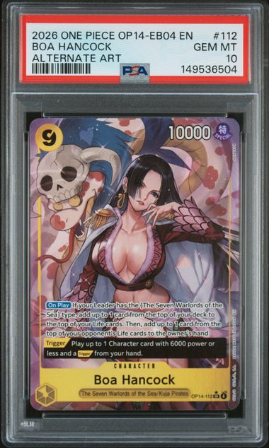Boa Hancock - #112 - The Azure Sea Seven - 2026 One Piece OP14 - PSA 10
