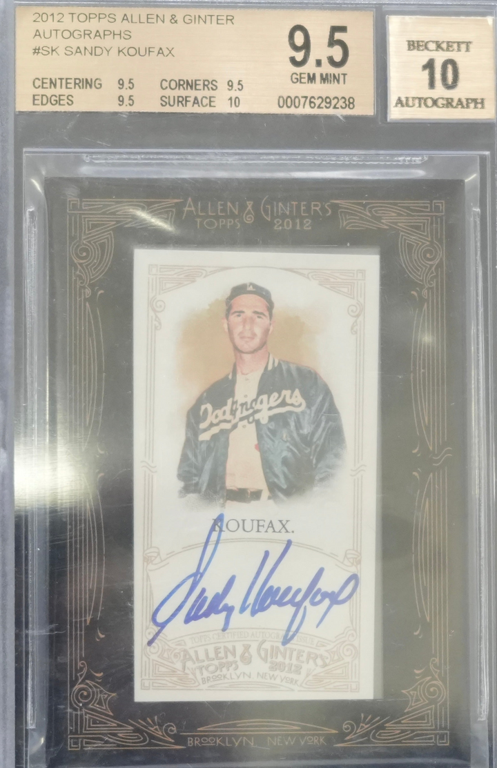 2012 Topps Allen & Ginter - Sandy Koufax AGA-SK - Autographs  - BGS 9.5 / 10