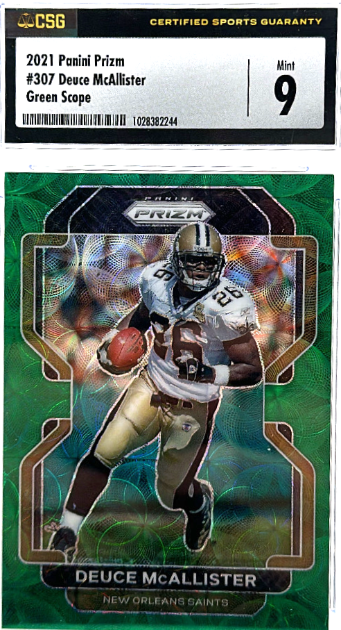 2021 Panini Prizm - Deuce Mcallister 307 - Green Scope /75 - CSG CGC 9