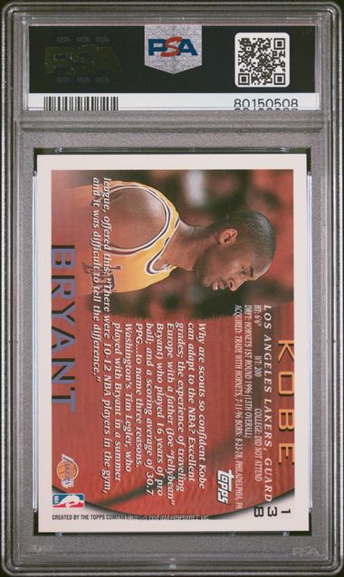 1996 Topps - Kobe Bryant 138 - PSA 9